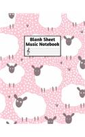 Blank Sheet Music Notebook: Easy Blank Staff Manuscript Book Large 8.5 X 11 Inches Musician Paper Wide 12 Staves Per Page for Piano, Flute, Violin, Guitar, Trumpet, Drums, Cell