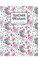 Teacher Planner 2019-2020: Dated Weekly Lesson Plan with Calendar & Vertical Days - Abstract Pink Flowers(6 Academic Year July 2019 to June 2020 - Pretty Sweet)