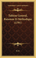 Tableau General, Raisonne Et Methodique (1791): (French)