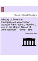 History of American Conspiracies. A record of treason, insurrection, rebellion, etc. in the United States of America from 1760 to 1860.