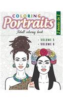 Coloring portraits - 2 books in 1