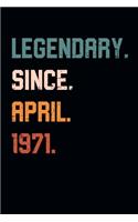 Blank Lined Journal, Notebook, Diary, Planner - Legendary Since April 1971 - 48th Birthday Gift For 48 Years Old Men and Women born in April: Medium College-Ruled Journey Diary, 110 page, Lined, 6x9 (15.2 x 22.9 cm)
