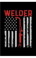 American Welder Flag: A Journal, Notepad, or Diary to write down your thoughts. - 120 Page - 6x9 - College Ruled Journal - Writing Book, Personal Writing Space, Doodle, N