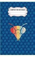 Composition notebook: Nifty Cute Praying Mantis Animal Insect Heartbeat Cartoon December Wide Ruled Paper Winter Notebook Journal Blank Lined Workbook for Teens Kids Stud