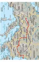 Map of the Danube River Path in Europe Journal
