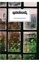 Notebook: Rainy Day Window Notebook - Beautiful 100-Page College-Ruled Work Book to Write in - Stylish 6 X 9 Lined Journal (Cool Notebooks)