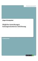 Mögliche Auswirkungen leistungsorientierter Entlohnung