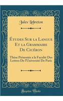 Études Sur la Langue Et la Grammaire De Cicéron: Thèse Présentée a la Faculté Des Lettres De l'Université De Paris (Classic Reprint)