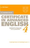 Cambridge Certificate in Advanced English 4 Student's Book: Examination Papers from the University of Cambridge Local Examinations Syndicate