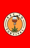 Key To Survival: Dot Grid Journal - Key To Survival Coffee Weed Funny Cannabis Hemp CBD Oil Gift - Red Dotted Diary, Planner, Gratitude, Writing, Travel, Goal, Bulle