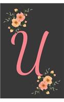 U Initial Monogram Dot Grid Notebook Journal