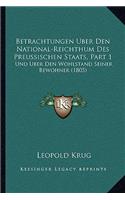 Betrachtungen Uber Den National-Reichthum Des Preussischen Staats, Part 1