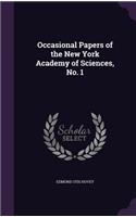 Occasional Papers of the New York Academy of Sciences, No. 1: (English)