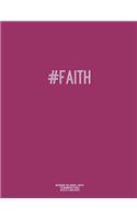 Notebook for Cornell Notes, 120 Numbered Pages, #FAITH, Plum Cover