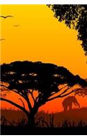 Africa Sundown Landscape Journal: 150 page lined notebook/diary