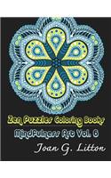 Zen Puzzles Coloring Books Mindfulness Vol. 6: Inspired Flowers