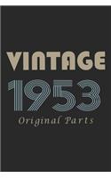 Retro Birthday - Vintage 1953 Notebook Original Parts Gift