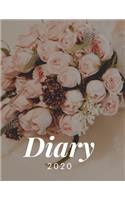 Diary 2020: Week To View Planner For Women: Pink Floral Bouquet Design Organiser