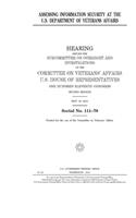 Assessing information security at the U.S. Department of Veterans Affairs