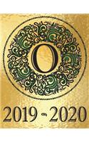Weekly Planner Initial Monogram "O" September 2019 - December 2020: Personalized 16-Month Large Print Letter-Sized Schedule Organizer by Week for Teachers and Students Printed and Designed in USA