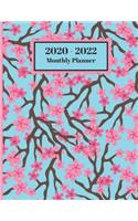 2020-2022 Monthly Planner: Cherry Blossoms Flowers Floral Design Cover 2 Year Planner Appointment Calendar Organizer And Journal Notebook 8.5 X 11