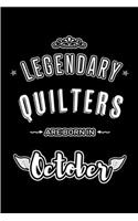 Legendary Quilters are born in October: Blank Line Journal, Notebook or Diary is Perfect for the October Borns. Makes an Awesome Birthday Gift and an Alternative to B-day Present or a Card