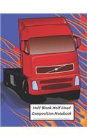 Half Blank Half Lined Composition Notebook