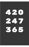 420 247 365 Notebook: Lined Journal, 120 Pages, 6 x 9, Affordable Gift Journal Matte Finish