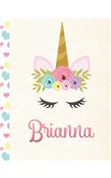 Brianna: 2020. Personalized Weekly Unicorn Planner For Girls. 8.5x11 Week Per Page 2020 Planner/Diary With Pink Name