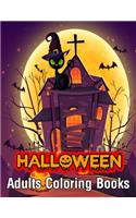 Halloween Adults Coloring Books: An Adult Coloring Book with Beautiful Flowers, Adorable Animals, Spooky Characters, Witches, Ghosts, Pumpkins, Vampires, Haunted Houses, Zombies, Sk