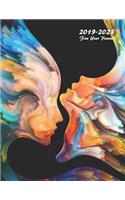 2019-2023 Five Year Planner: Five Year Monthly Planner 8.5 X 11 with Flower Coloring Pages (Virtualization of Paint)(4 Artistic Planner 2019)
