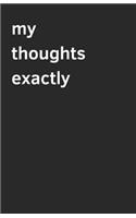My Thoughts Exactly