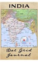 India Dot Grid Journal: Softcover Travel Journal, Notebook and Planner for Travelers, India Map Cover