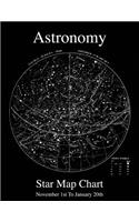 Astronomy Star Map Chart November 1st To January 20th