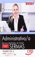 Auxiliar Administrativo/a. Servicio Madrileno de Salud (SERMAS). Temario Vol. II.