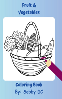 Fruit & Vegetables: Coloring Book