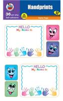 Handprints Name Tags: (English)