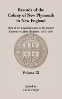 Records of the Colony of New Plymouth in New England, Volume IX