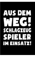 Schlagzeug: Schlagzeugspieler im Einsatz!: Notizbuch / Notizheft für Drummer-in Percussion Schlagzeuger-in A5 (6x9in) liniert mit Linien