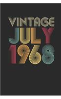 Vintage July 1968: Small Lined Notebook - Happy Birthday Gift or Happy Anniversary Gift Idea