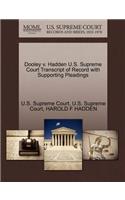 Dooley V. Hadden U.S. Supreme Court Transcript of Record with Supporting Pleadings