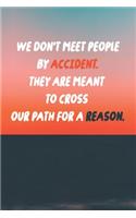 We Don't Meet people By Accident, They Are Meant To Cross Our Path For A Reason.