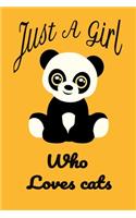 Just A Girl Who Loves panda notebook journal for girls - orange