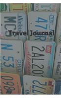 Travel Journal - 6x9 inch blank lined journal license plate cover blue