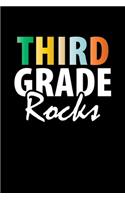 Third Grade Rocks: Black Colorful Composition Journal Doodle Diary Notebook - Back To School Teachers Adults Moms Appreciation Gift - College Ruled Lined Pages - 6x9 1