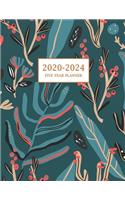 2020-2024 Five Year Planner: Five Year Monthly Planner 8.5 x 11 with Coloring Pages (Volume 5)(5 Floral Planner 2020)