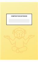Composition Notebook: Monkey Design Yellow Cute Notebook For Kids School Teens Soft Cover Elementary School Creative Writing