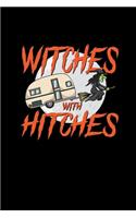 Witches With Hitches: Camping Caravan Halloween Witch. Graph Paper Composition Notebook to Take Notes at Work. Grid, Squared, Quad Ruled. Bullet Point Diary, To-Do-List o