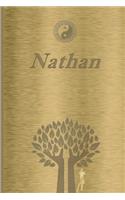 Nathan: Personalized Name Journal/Notebook for Men - Masculine Metal-look Cover with Lined Writing Pages