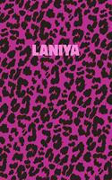 Laniya: Personalized Pink Leopard Print Notebook (Animal Skin Pattern). College Ruled (Lined) Journal for Notes, Diary, Journaling. Wild Cat Theme Design wi